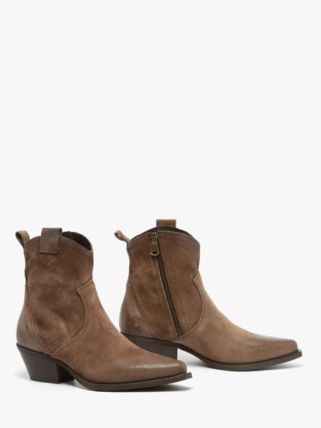 Santiago Laarzen Met Hak Tronchetti Texani Uit Leder Metisse Bruin women DX380 ander zicht 2